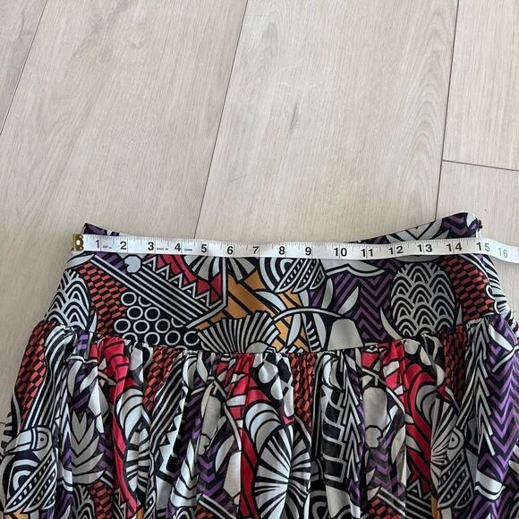 Anthropologie Farm Rio Tropical Maxi Skirt Mesh Lined Black White Multi size M - Picture 3 of 9